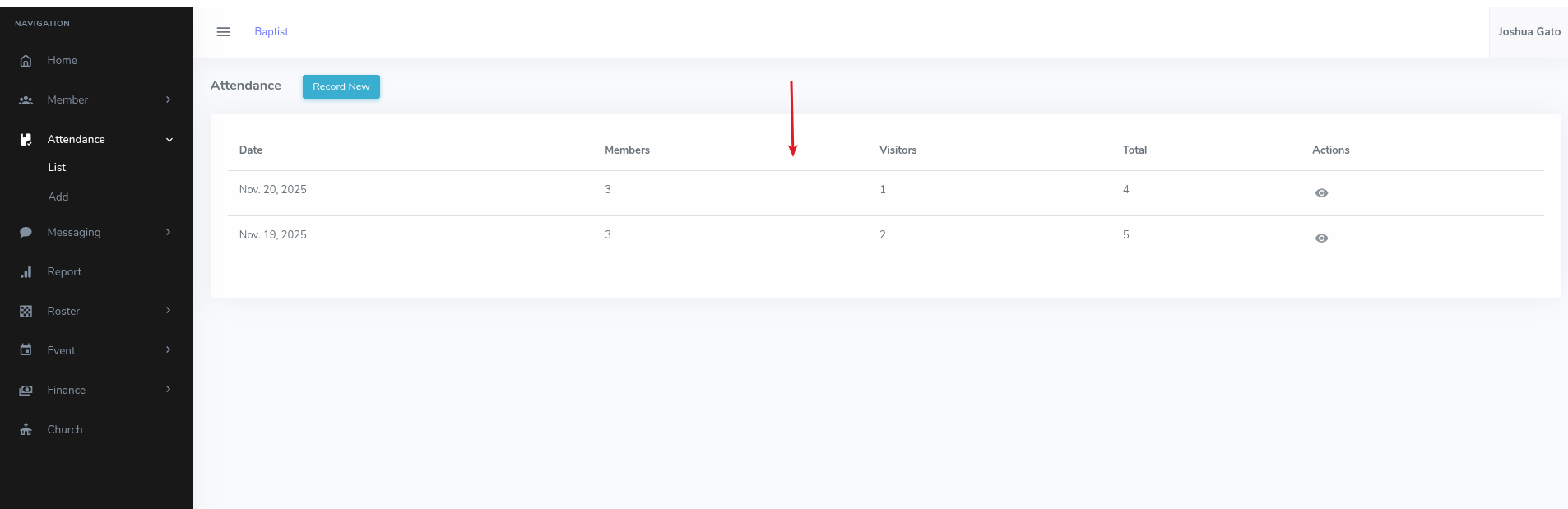 Attendance List Image
