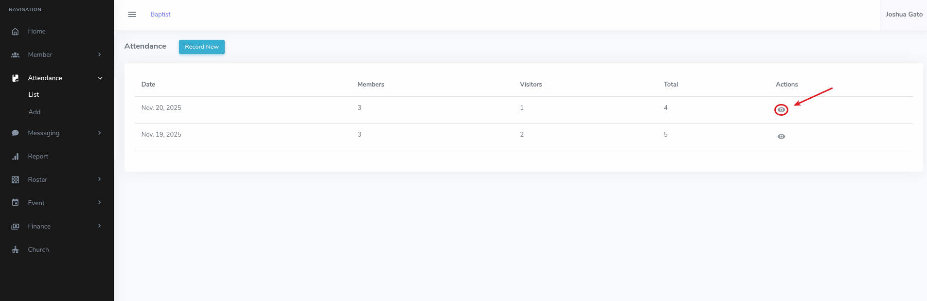 View Attendance Details Image