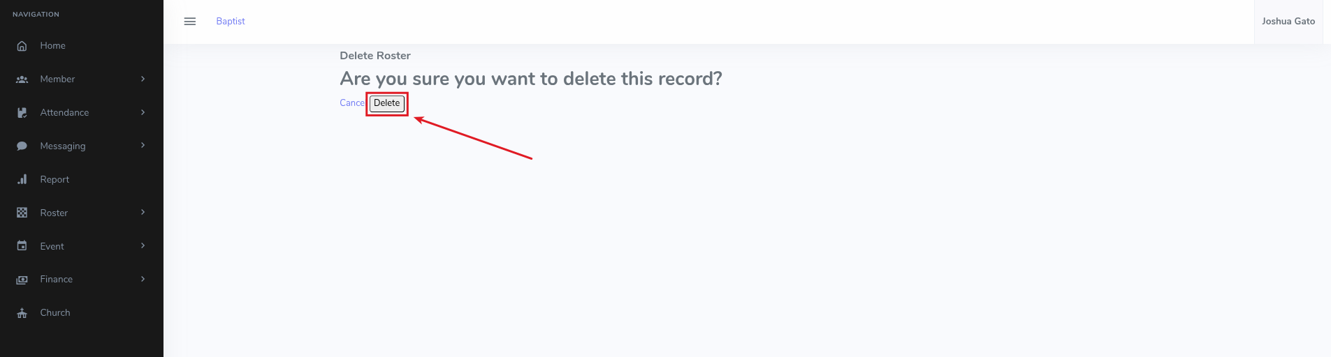Roster Delete Confirmation Image