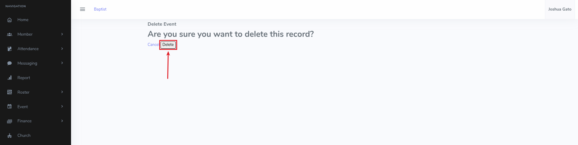 Event Delete Confirmation Image