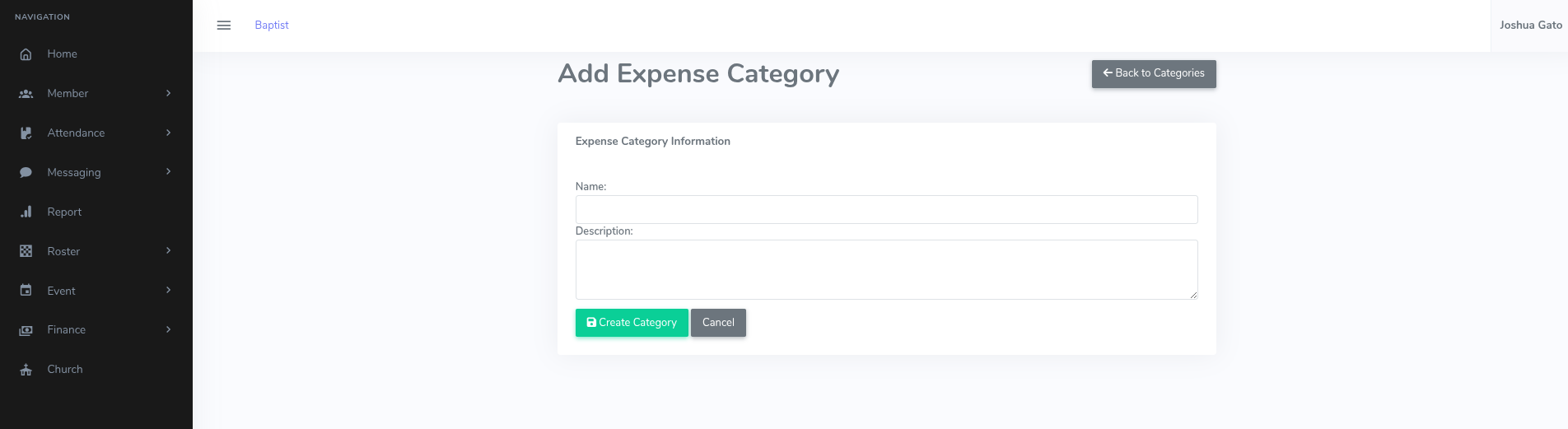 Add Expense Category Form