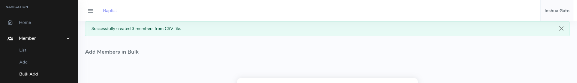 Bulk Add Members Success