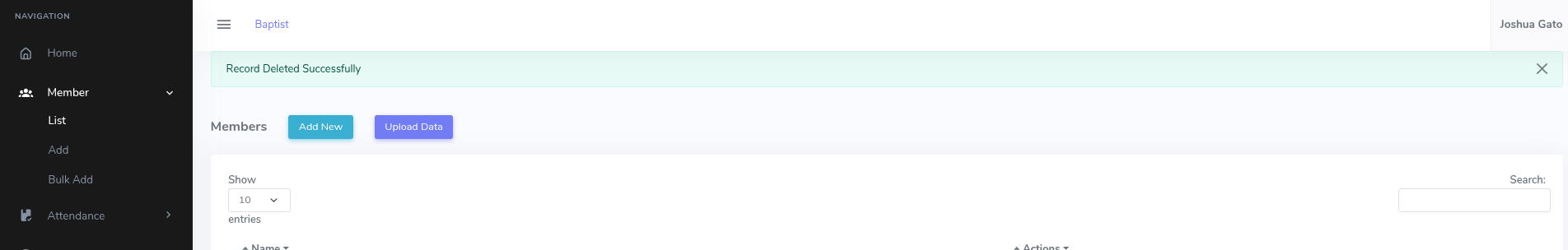 Member Delete Success
