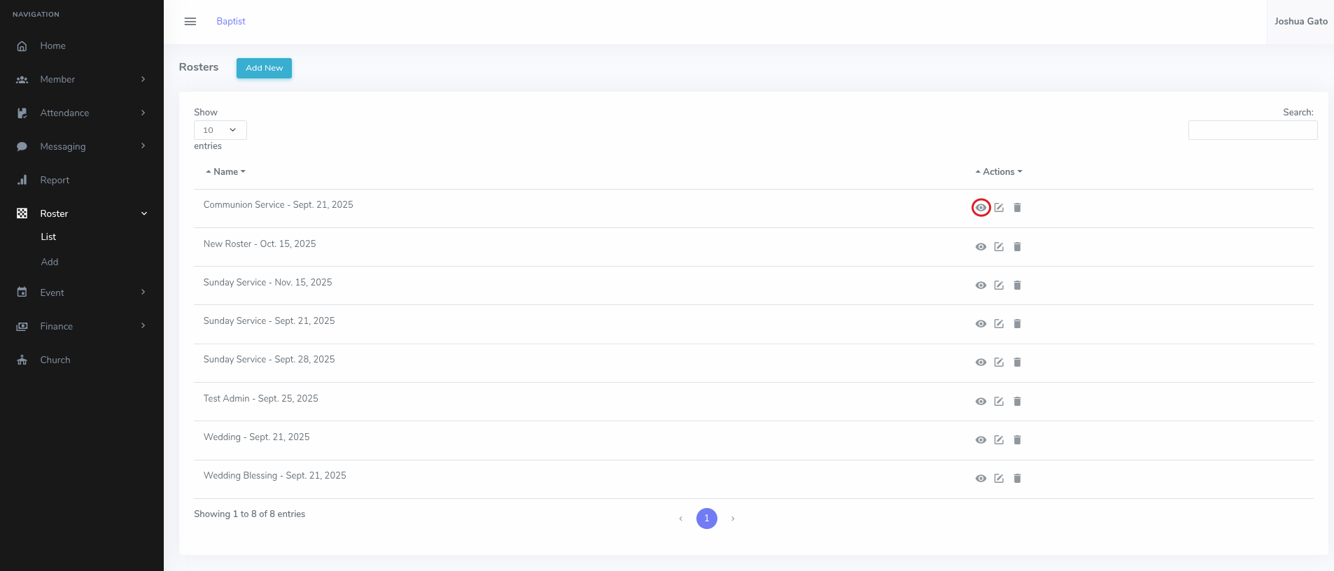 View Roster Details Image
